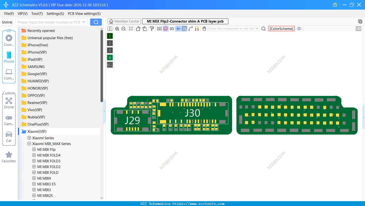 Xiaomi MI MIX Flip2-Connector Shim A PCB Layer